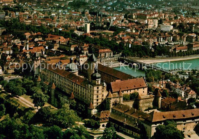 Wuerzburg Fliegeraufnahme Festung Marienberg