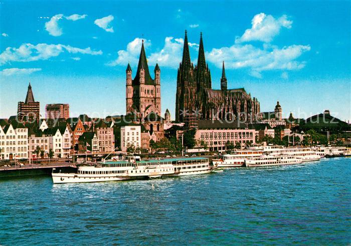 Dampfer Seitenrad Bismarck Koeln Rheinpartie Dom
