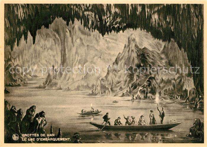 Hoehlen Caves Grottes Grottes de Han Lac d Embarquement