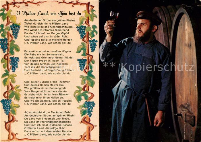 Liederkarte O Pfaelzer Land wie schoen du bist