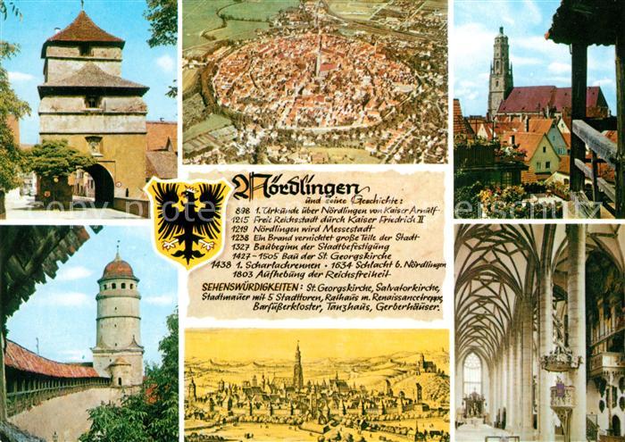 Noerdlingen Berger Tor Fliegeraufnahme Georgskirche Loepsinger Tor