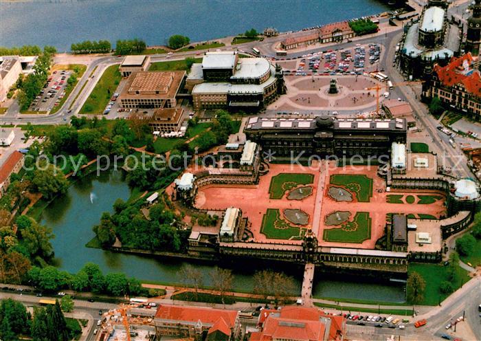 DRESDEN Elbe Fliegeraufnahme Zwinger