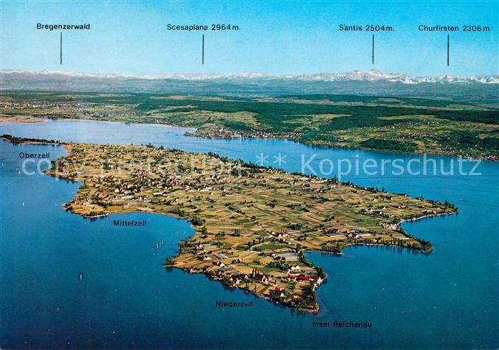 Reichenau Bodensee Fliegeraufnahme Niederzell Scesaplana