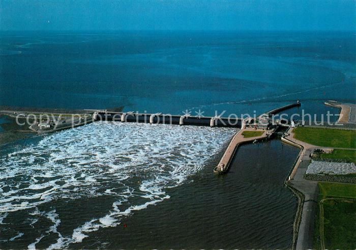 Wesselburenerkoog Eidersperrwerk Fliegeraufnahme