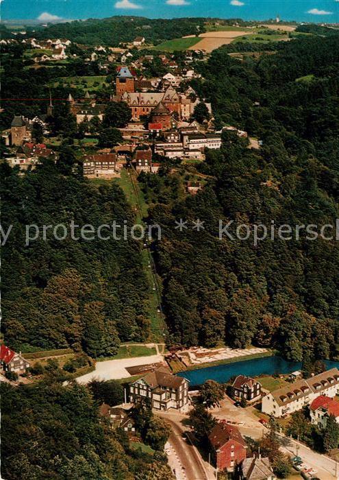 Burg Wupper Fliegeraufnahme Schloss Burg Seilbahn Unterburg