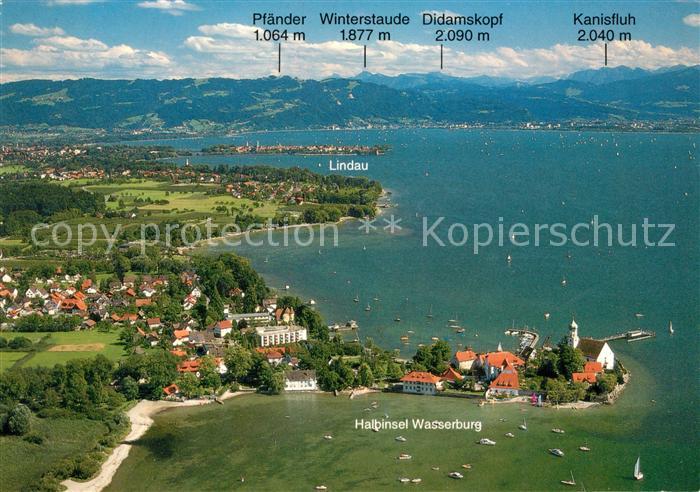 Wasserburg Bodensee Fliegeraufnahme Lindau Didamskopf Kanisfluh
