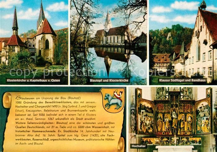 Blaubeuren Klosterkirche Kapitelhaus Blautopf Klausur Suedfluegel Bandhaus