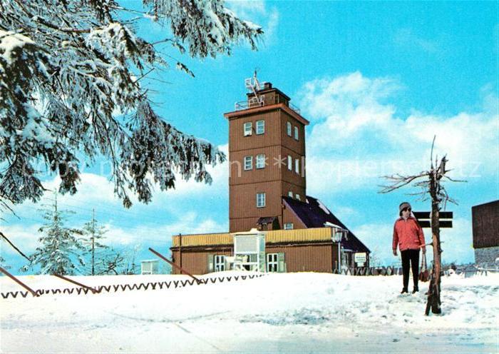 Oberwiesenthal Erzgebirge Wetterwarte Fichtelberg Winteraufnahme
