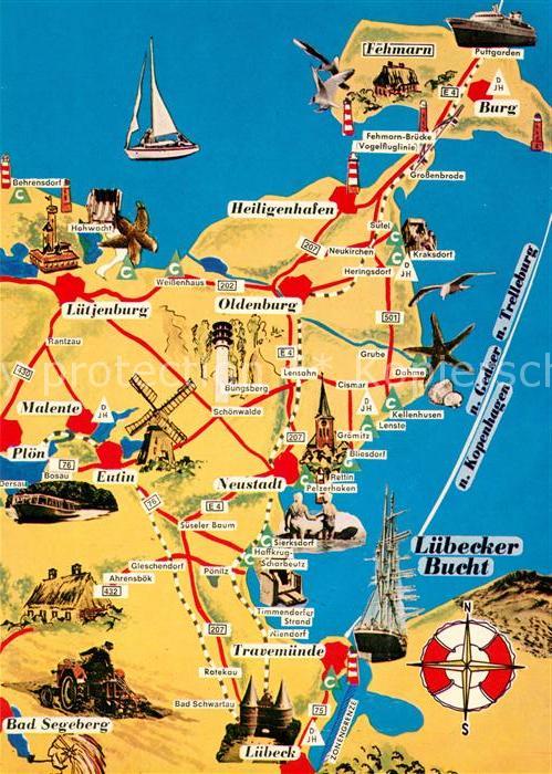 Luebeck Luebecker Bucht Panoramakarte