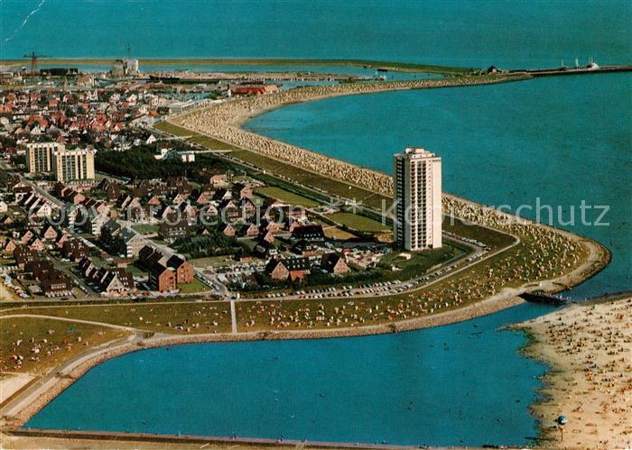 Buesum Nordseebad Fliegeraufnahme mit Strand