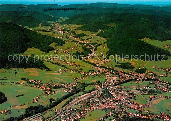Baiersbronn Schwarzwald Fliegeraufnahme mit Mitteltal und Obertal