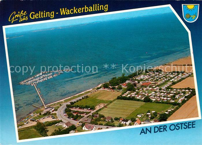 Wackerballig Fliegeraufnahme mit Segelhafen