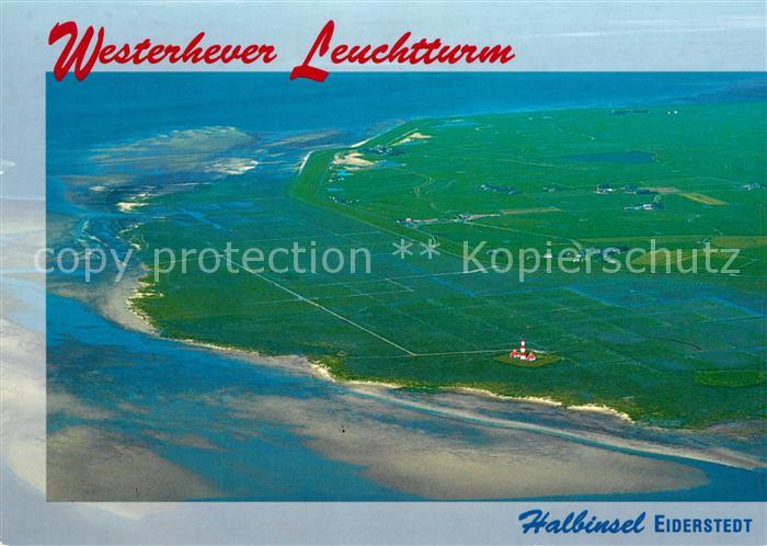 Eiderstedt FliegeraufnahmeWesterhever Leuchtturm