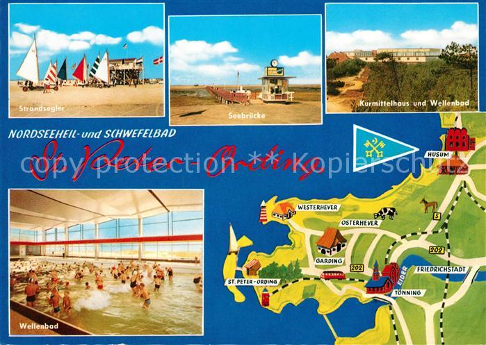 St Peter-Ording Strandsegler Seebruecke Wellenbad Kurhaus Lageplan