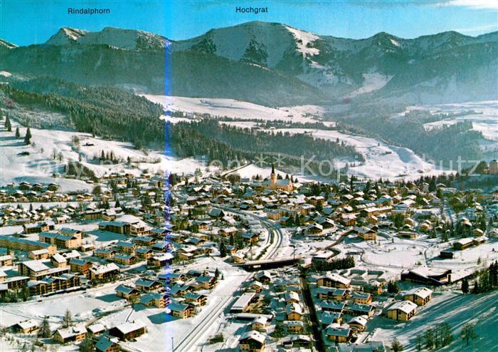 Oberstaufen Fliegeraufnahme Schrothkurort im Winter