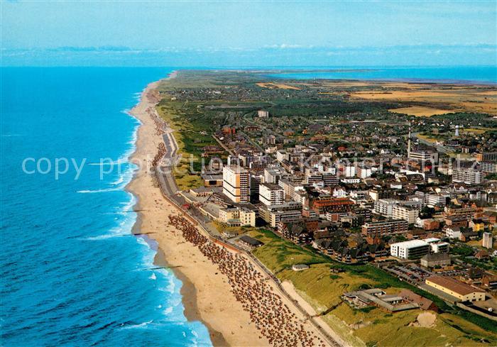 Westerland Sylt Fliegeraufnahme mit Strand