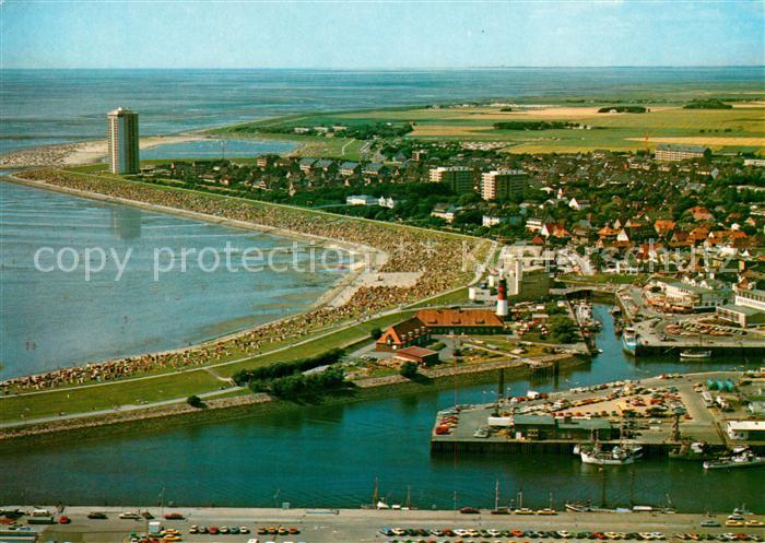 Buesum Nordseebad Fliegeraufnahme Hafen Strand