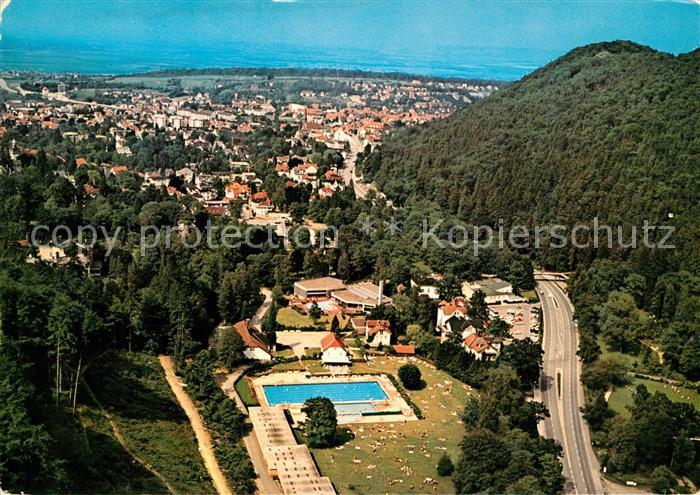 Bad Harzburg Fliegeraufnahme Freibad Juliusbad Kuranlagen Burgberg Seilbahn