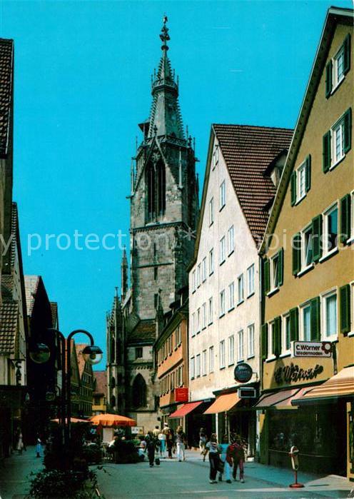 Reutlingen BW Fussgaengerzone Wihelmstrasse Marienkirche