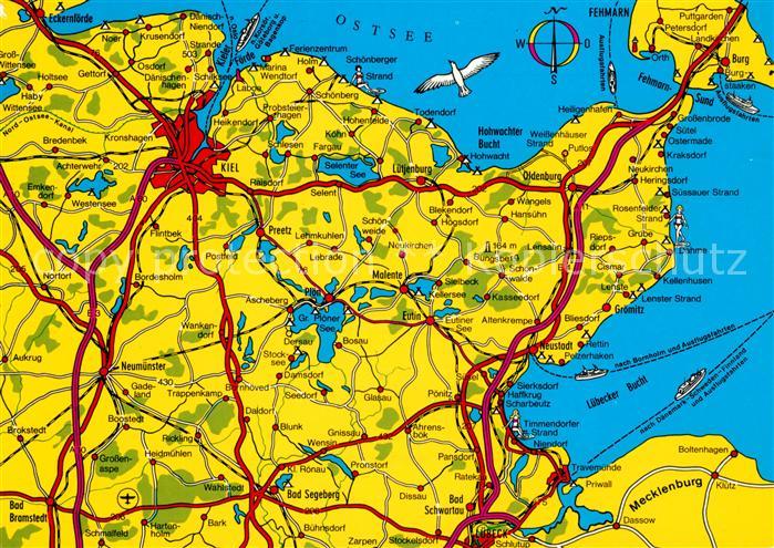 KIEL  CITY Ortungskarte Malente Eutin Bad Segeberg