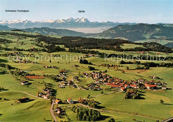 Oberreute Fliegeraufnahme Saentis Schweizer Hochalpen