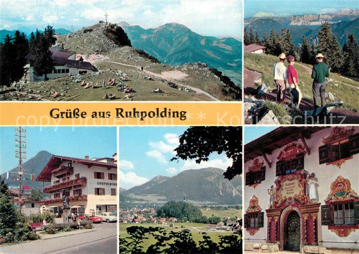 Ruhpolding Rauschberghaus Dorfbrunnen Rathaus