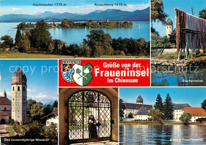 Fraueninsel Chiemsee Hochstaufen Rauscherg Fischernetze Muenster Kloster Frauenw
