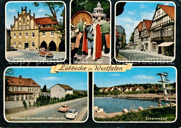Luebbecke Westfalen Rathaus Bierbrunnen Fest Lange Strasse Wittekind Gymnasium