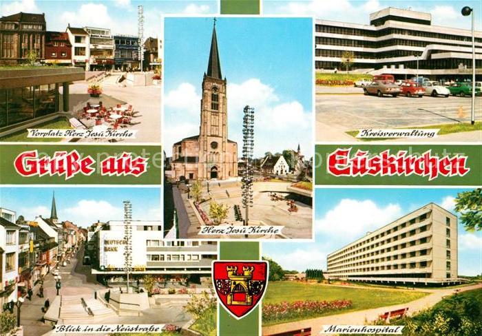 Euskirchen Vorplatz Herz Jesu Kirche Kreisverwaltung Neustrasse Marienhospital