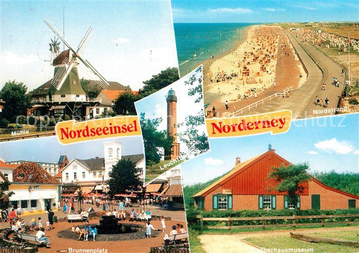 Norderney Nordseebad Muehle Nordstrand Brunnenplatz Fischerhausmuseum