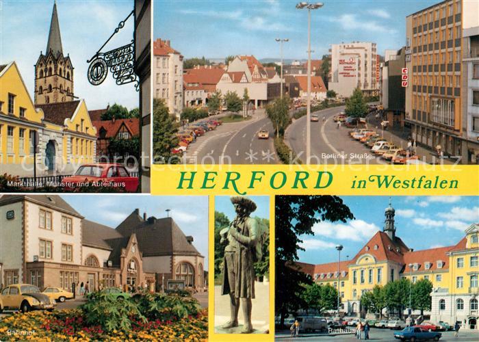 Herford Markthaus Muenster Abteihaus Berliner Strasse Rathaus Bahnhof