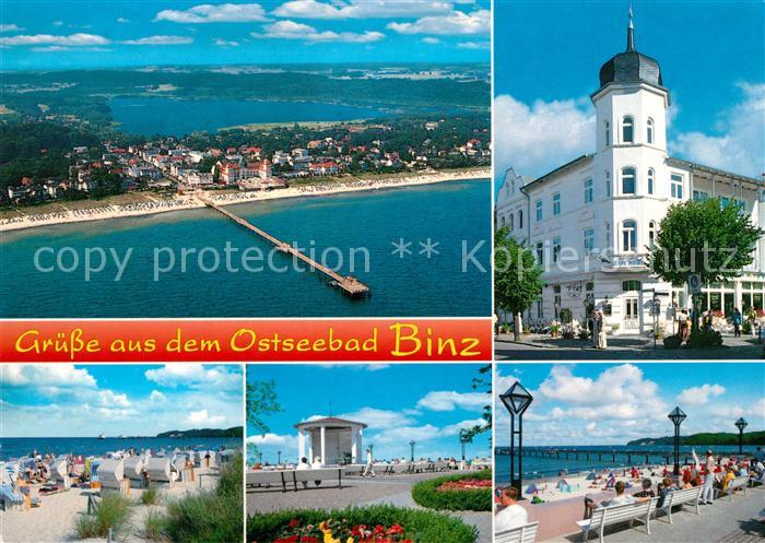 Binz Ruegen Fliegeraufnahme Strand Konzerthalle Kurhaus Promenade