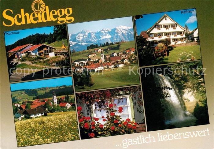 Scheidegg Allgaeu Kurhaus Rathaus Wasserfall Panorama