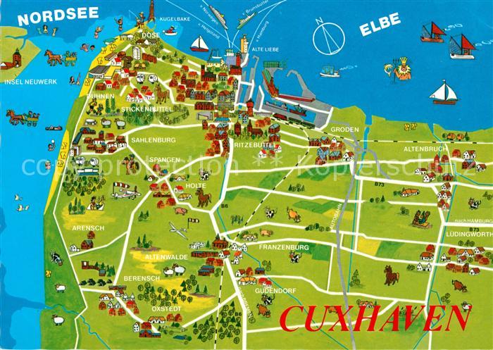 Cuxhaven Nordseebad Panoramakarte