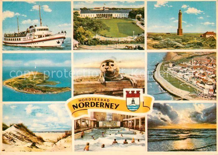 Norderney Nordseebad Hallenbad Leuchtturm Kurklinik Faehrschiff Duenen Abendstim