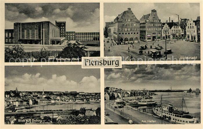 Flensburg Deutsches Haus Suedermarkt Duburg Hafen