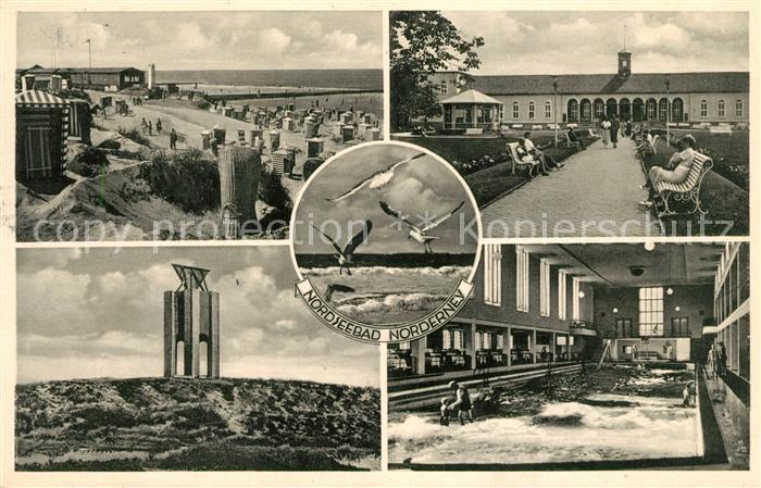 Norderney Nordseebad Strand Kurpark Denkmal Hallenbad