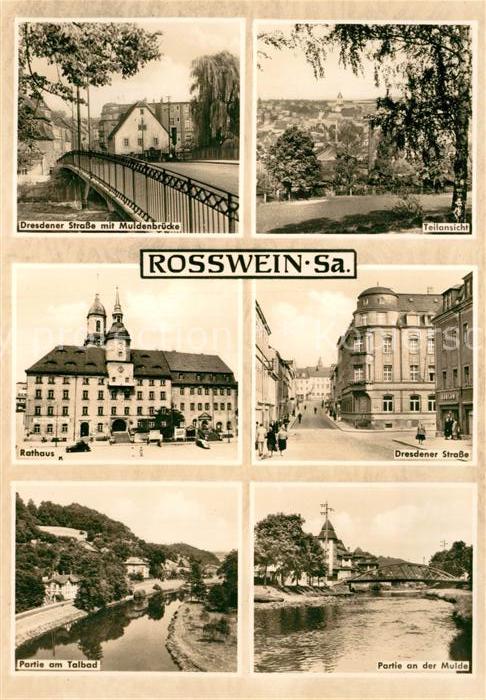 Rosswein Dresdener Strasse Muldenbruecke Rathaus Talbad Mulde
