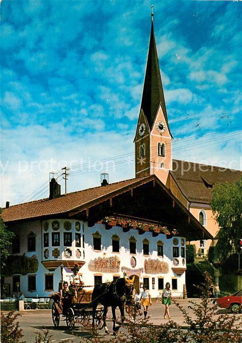 Bernau Chiemsee Rathaus Pferdekutsche
