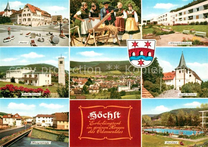 Hoechst Odenwald Markt Katholische Kirche Altenwohnheim Freibad Hauptstrasse