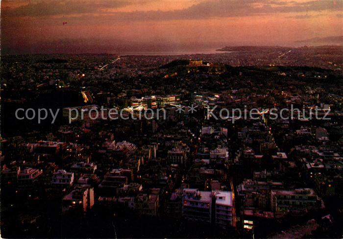 Athen Griechenland Panorama Nachtaufnahme