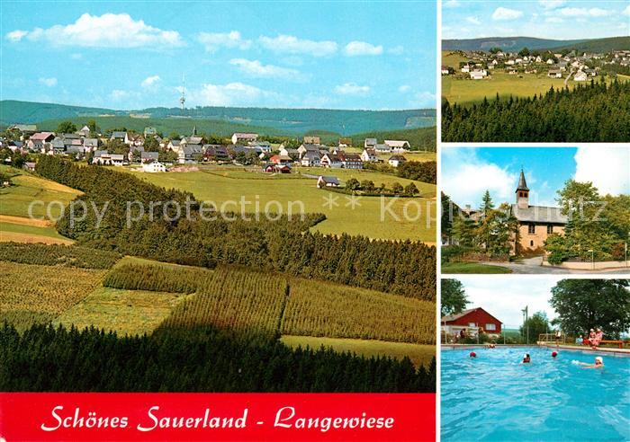 Langewiese Schwimmbad Kirche Panorama