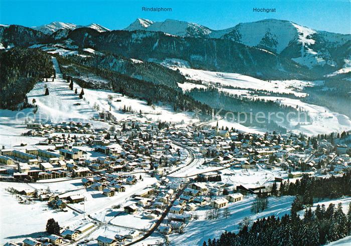 Oberstaufen Fliegeraufnahme Schrotkurort und Wintersportplatz