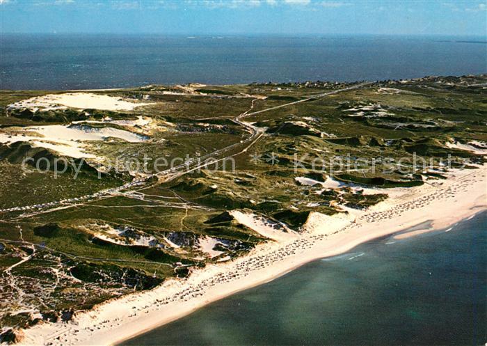Sylt Fliegeraufnahme Strand bei List