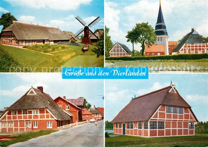 Vierlanden alte Haeuser Windmuehle Kirche