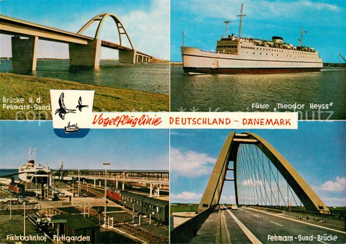 Puttgarden Bruecke ueber Fehmarn-Sund Faehre-Theodor-Heuss