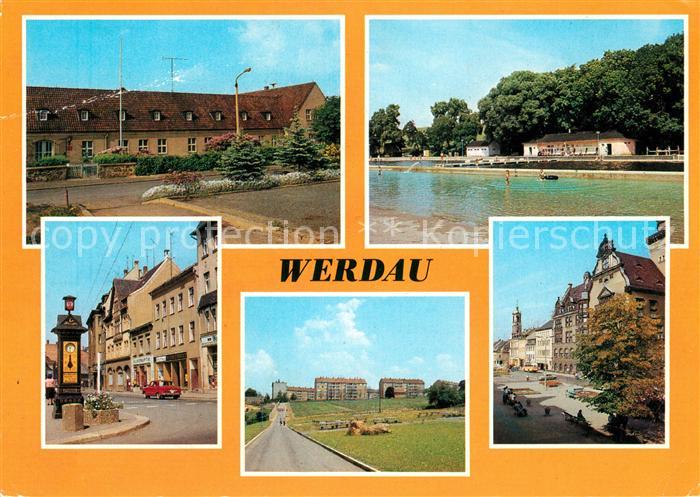 Werdau Sachsen Sportschuel Freibad August-Bebel-Strasse Markt