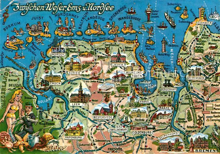 BREMEN  CITY Zwischen Weser Ems und Nordsee Lageplan