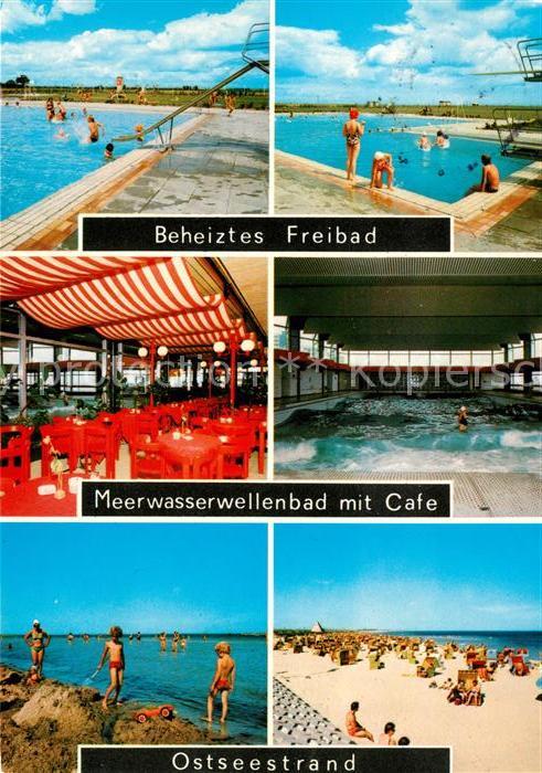 Damp Freibad Strand Meerwasserwellenbad mit Cafe