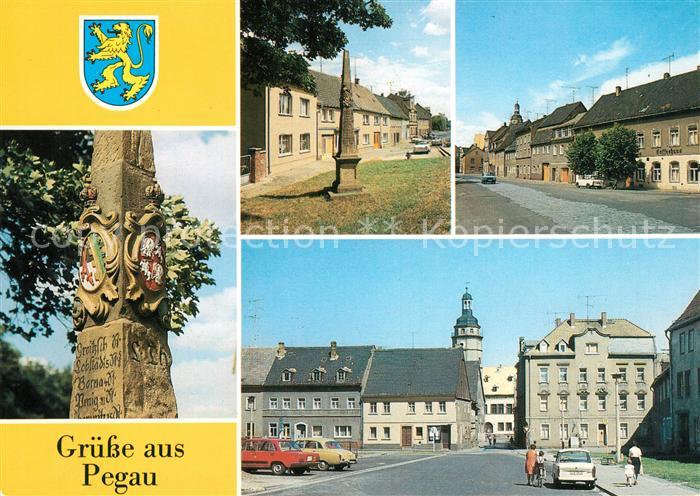 Pegau Postmeilensaeule Martin-Luther-Platz Kirchplatz